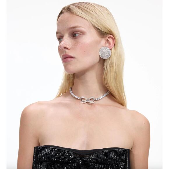 Self-Portrait Large Round Crystal Earrings - Picture 2 of 8